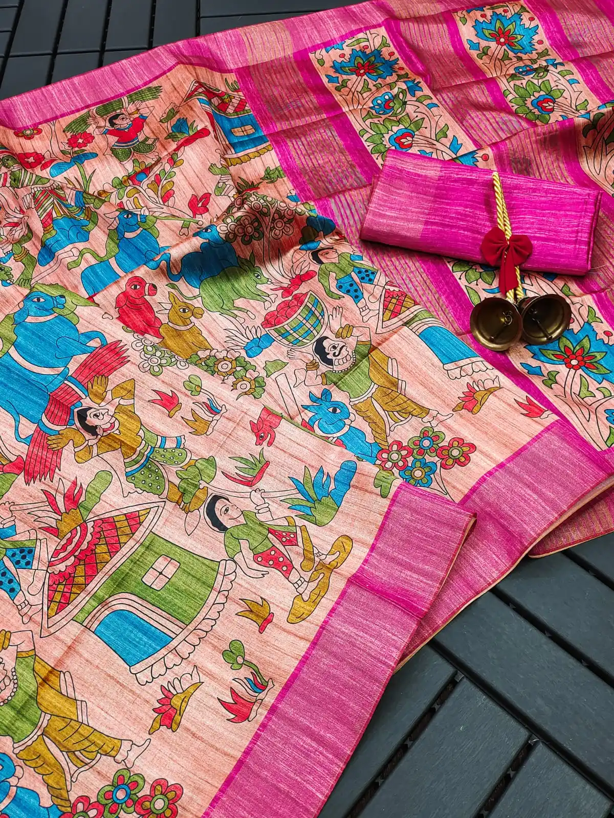 PINK- Tussar Silk Mdhubani Saree.png