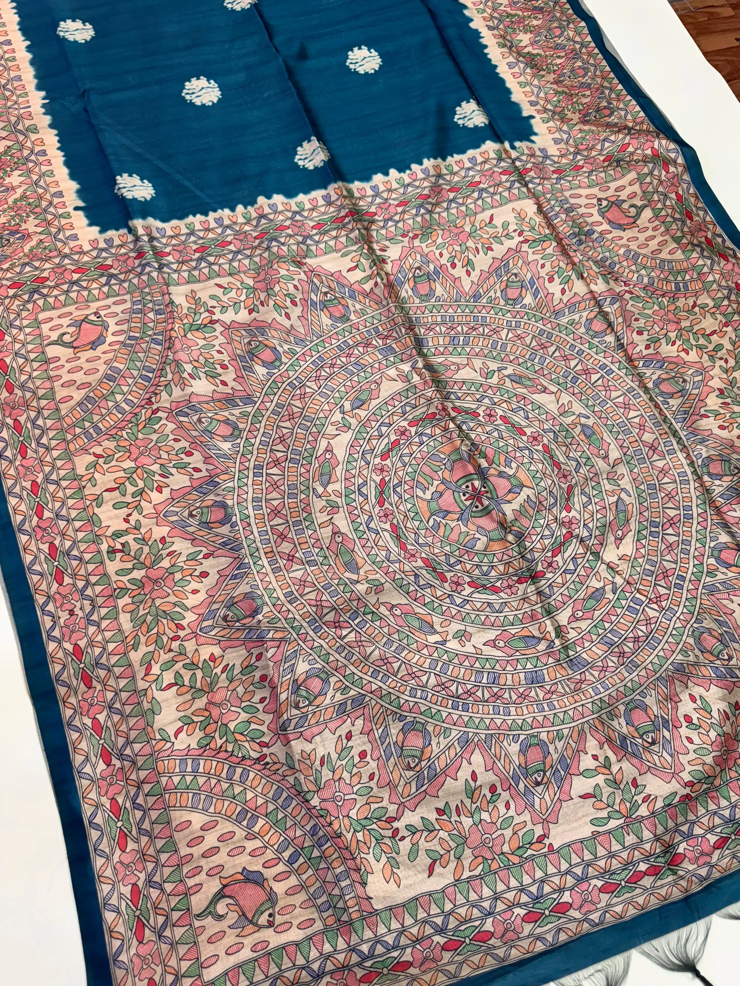 Tussar Silk Madhubani 101 - BLUE.png