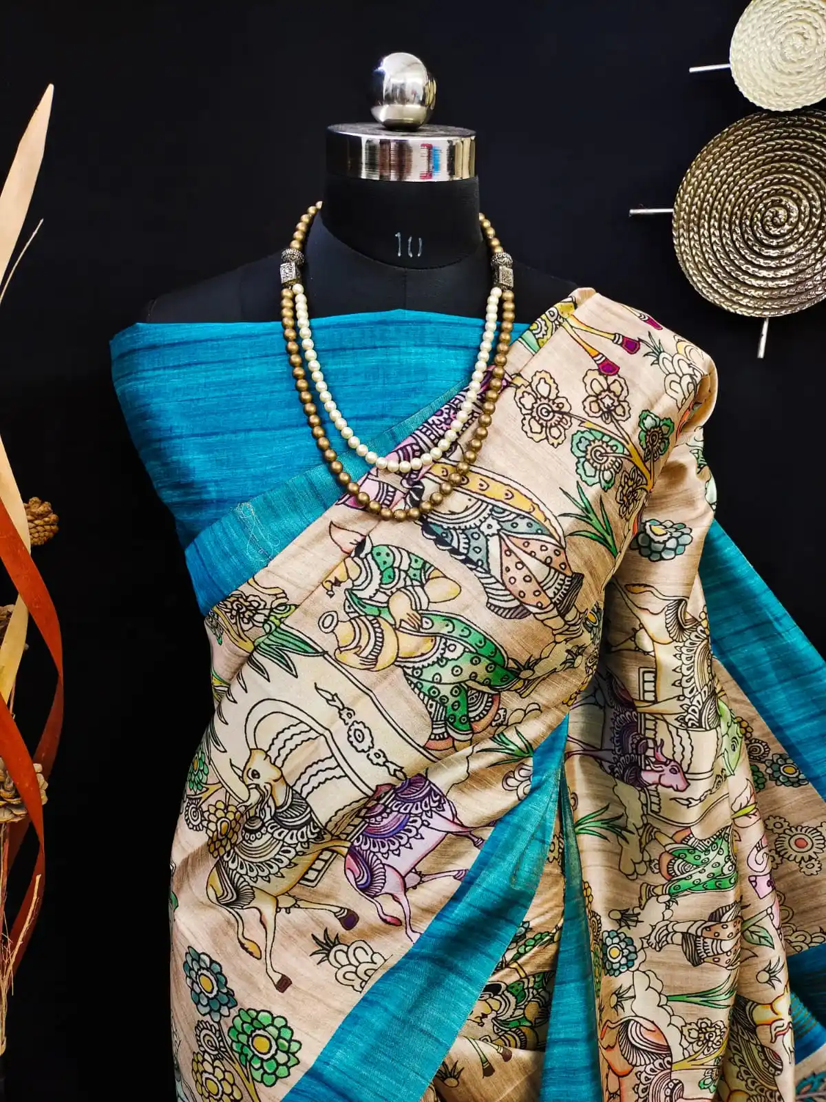 FIROZI - Tussar Silk Kalamkari Saree.png