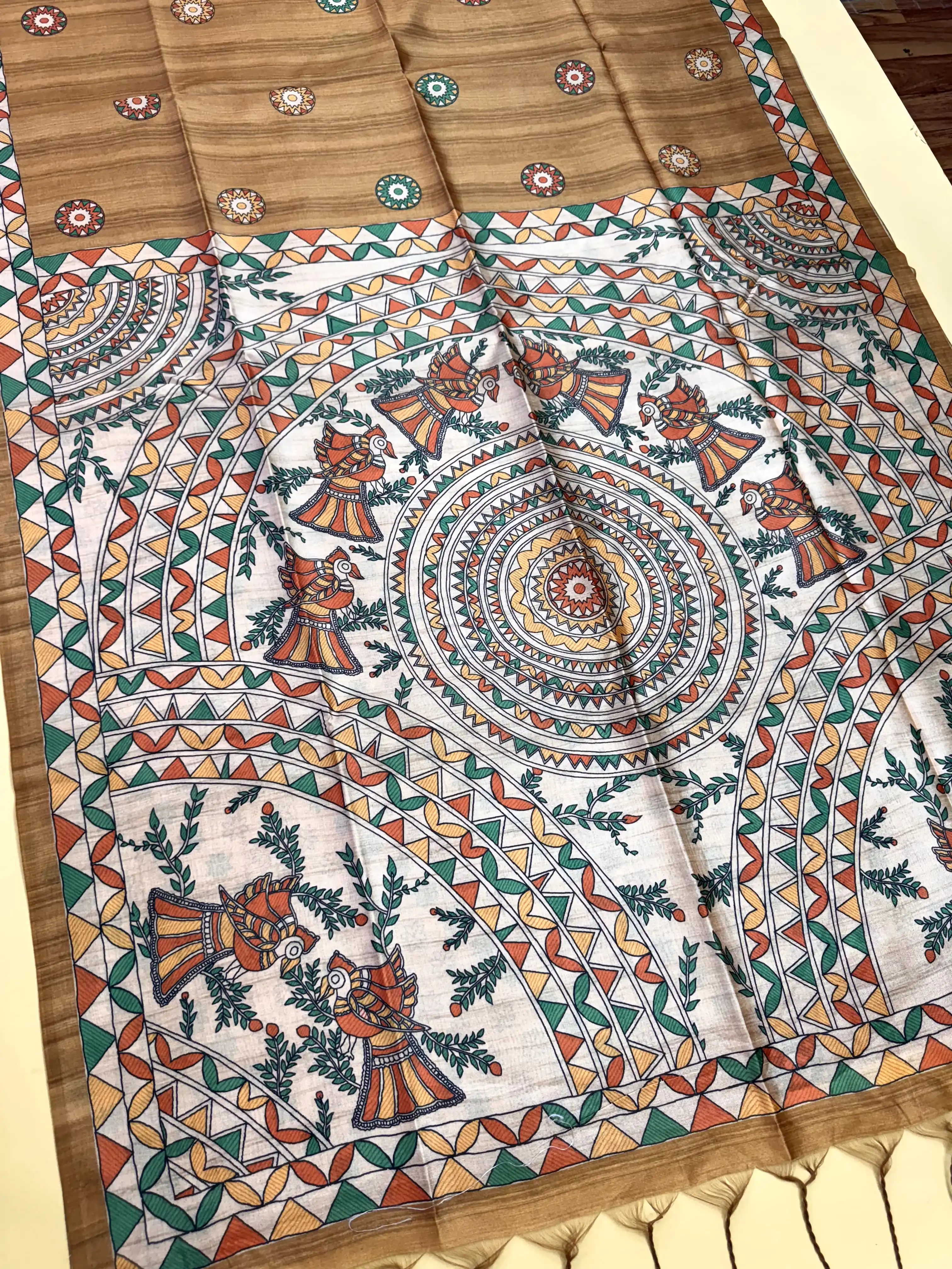 Tussar Silk Madhubani 103 - MUSTARD.png