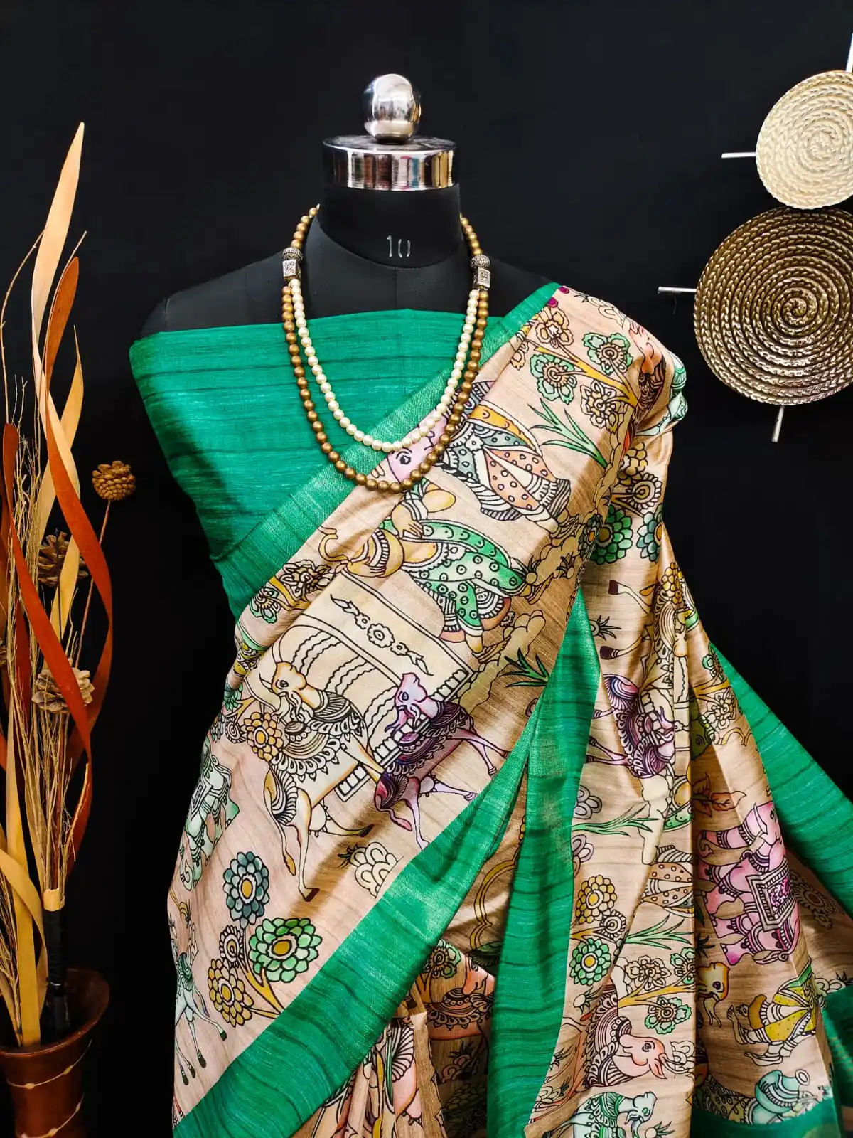 GREEN - Tussar Silk Kalamkari Saree.png