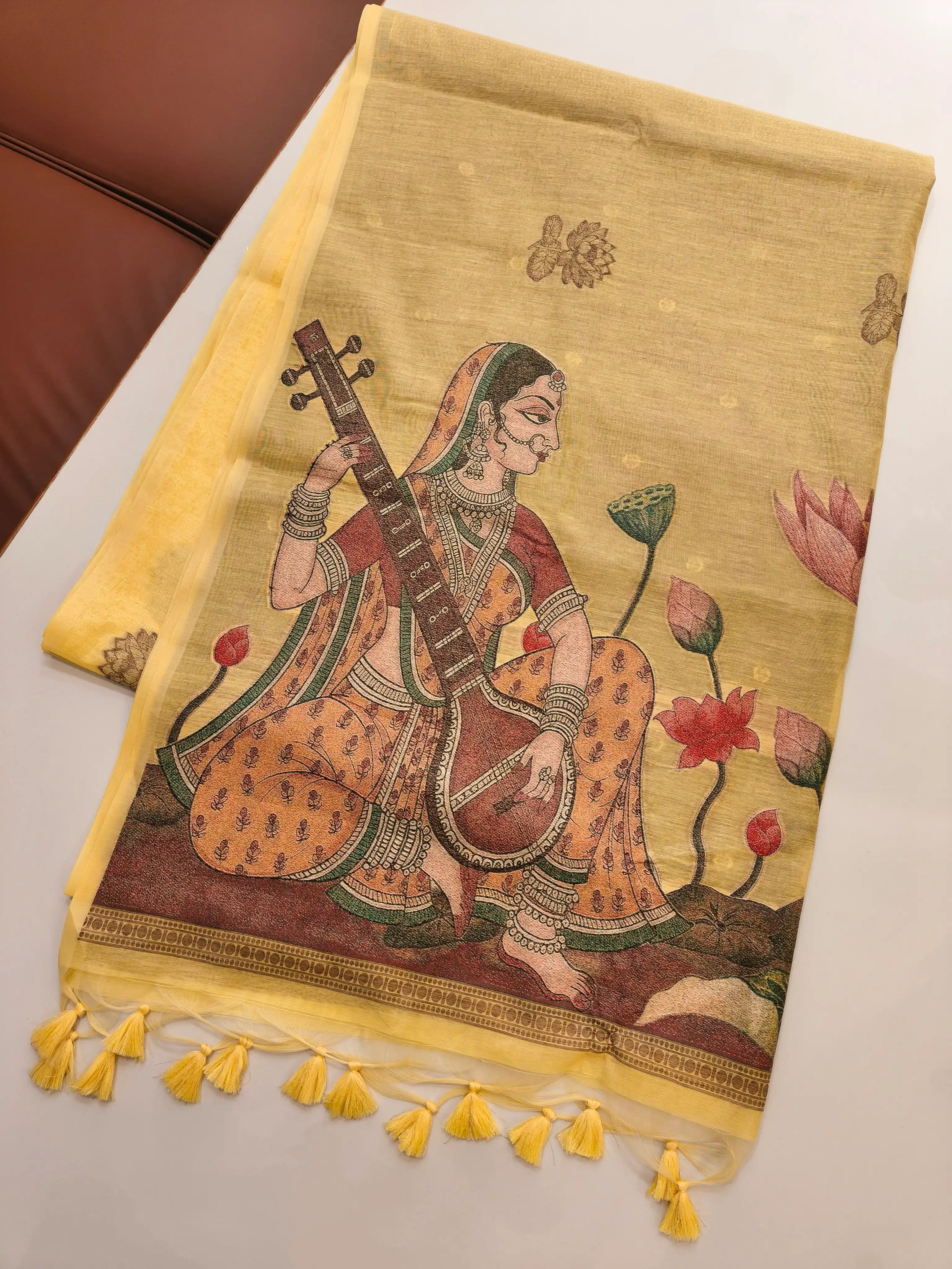 Muga Cotton Saree with Handcrafted Weaving  Pallu - Yellow.png