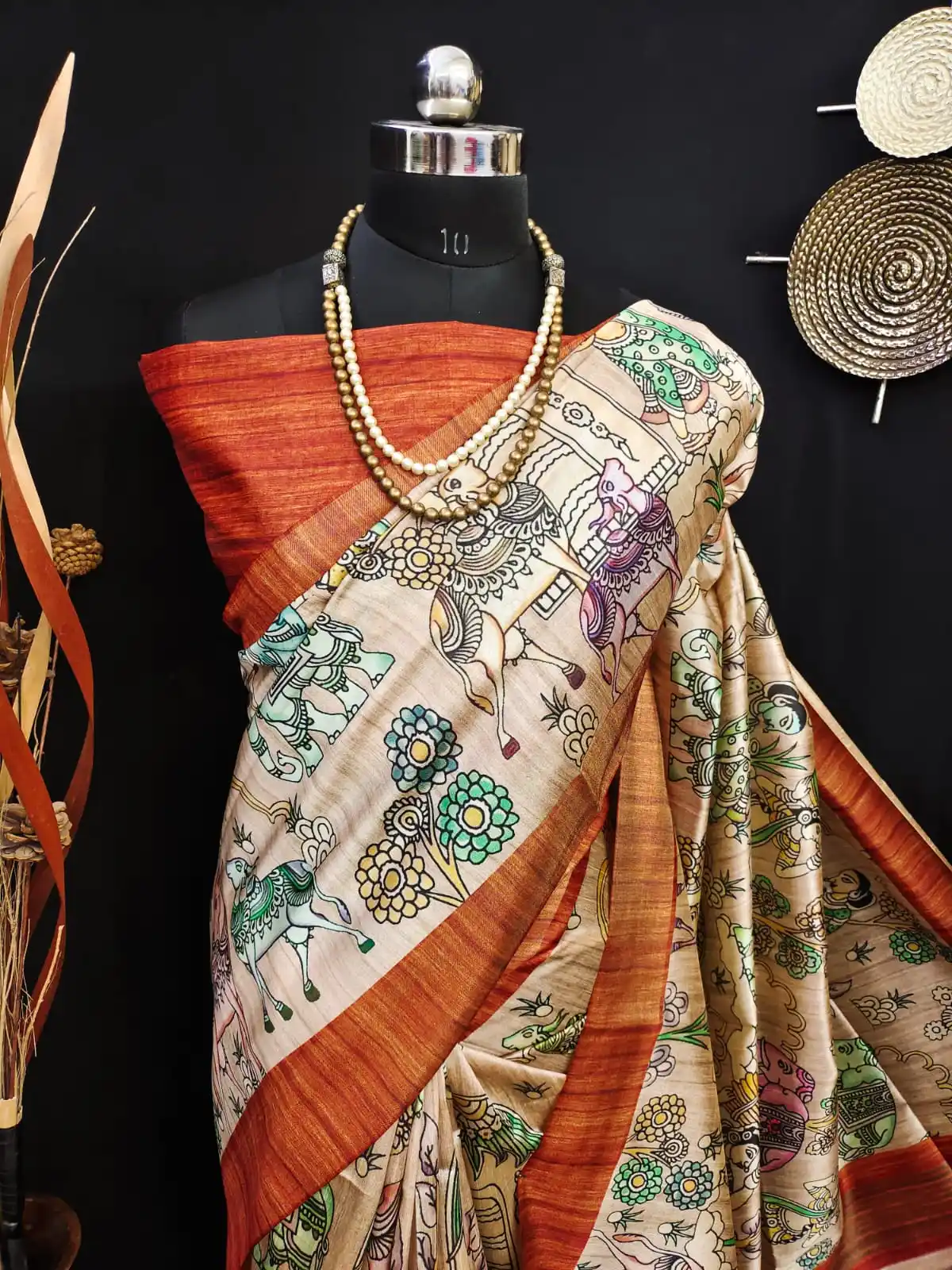 ORANGE - Tussar Silk Kalamkari Saree.png