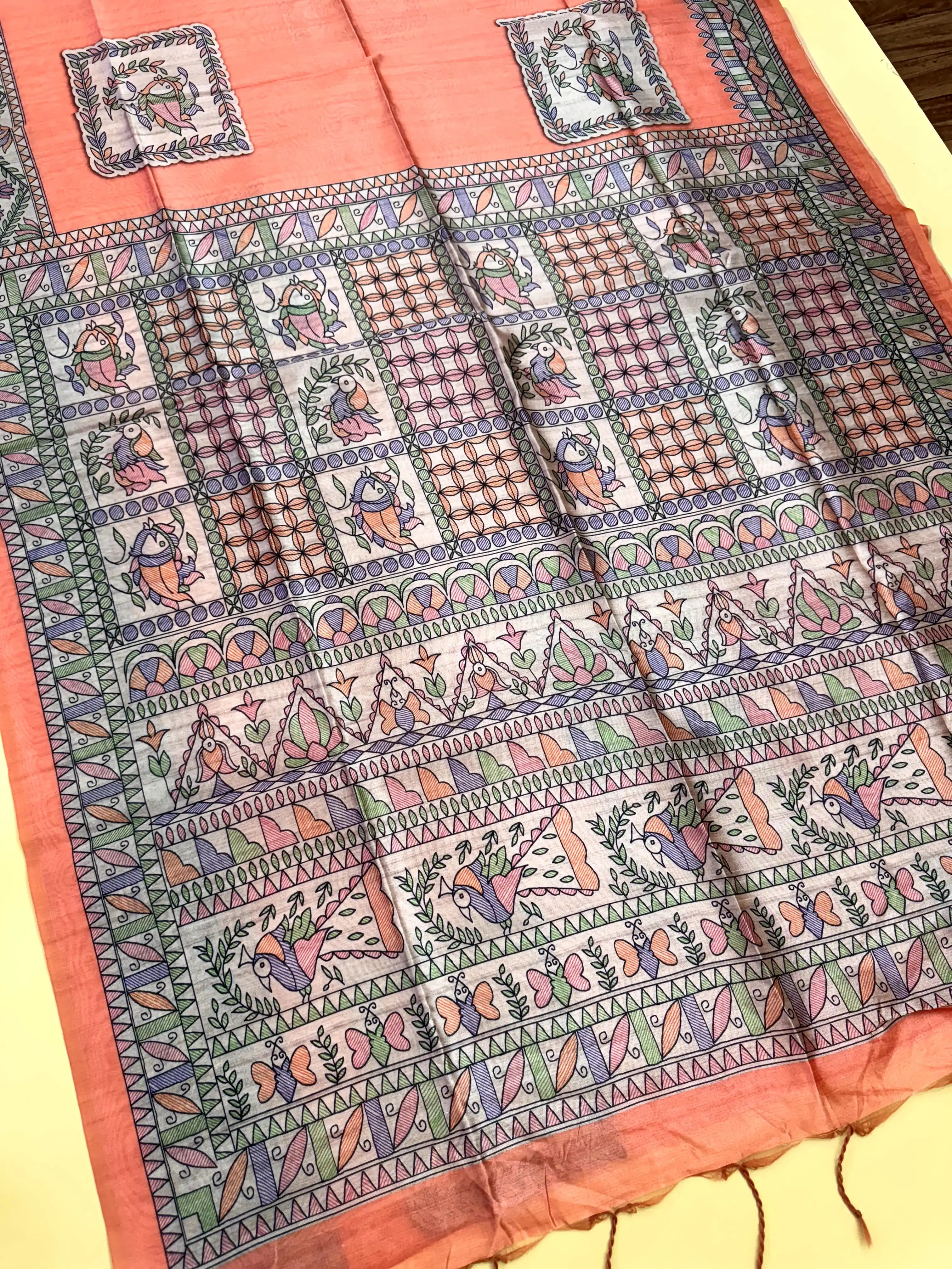 Tussar Silk Madhubani 102 - ORANGE.png