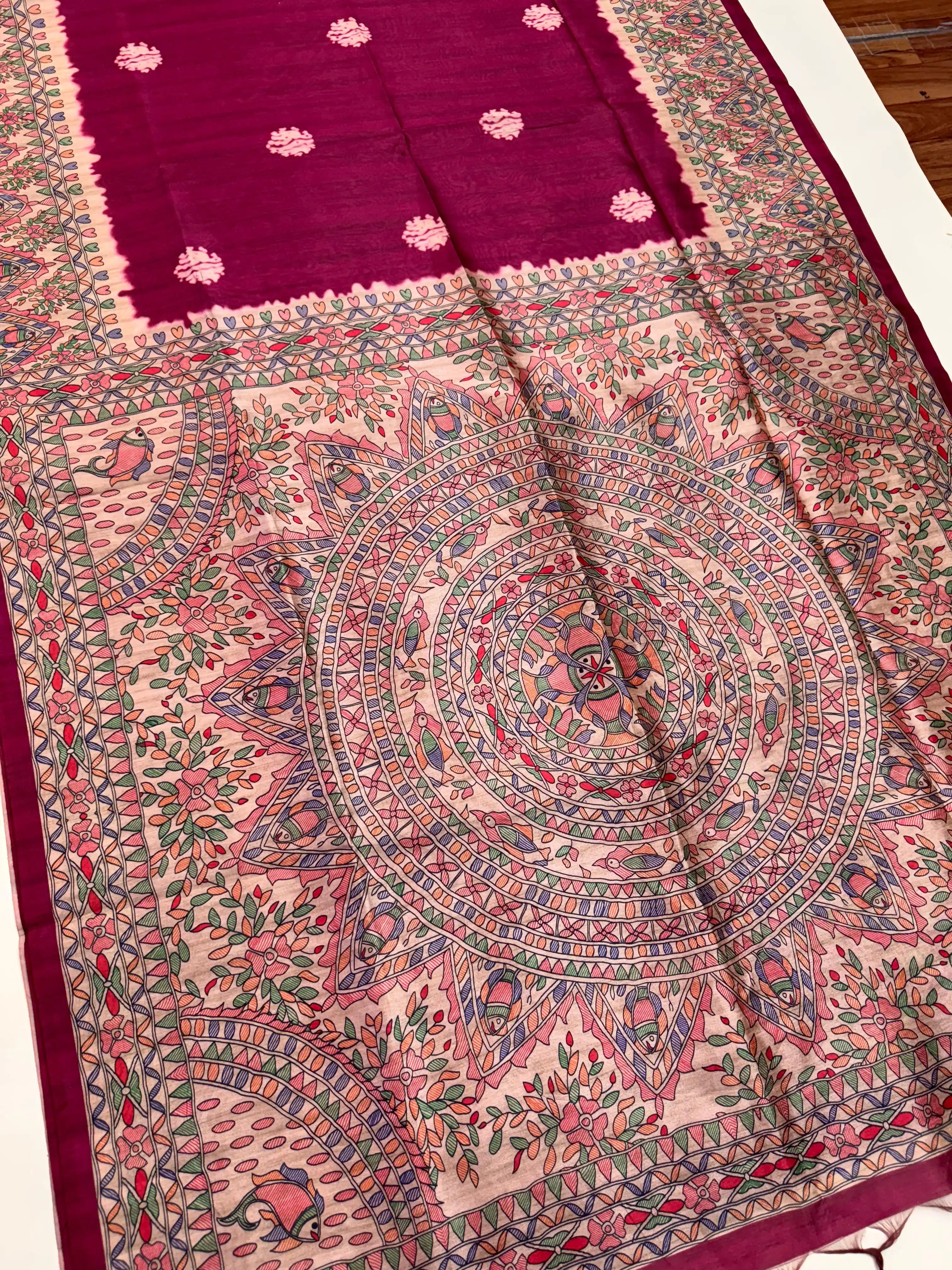 Tussar Silk Madhubani 101 - PINK.png