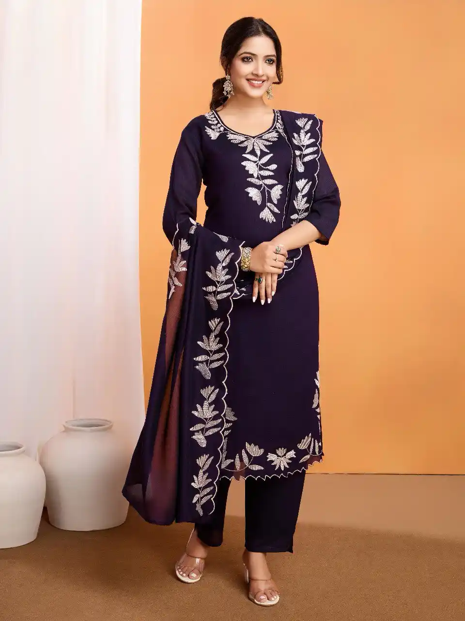 Navy Aura Embroidered Kurta Set.png