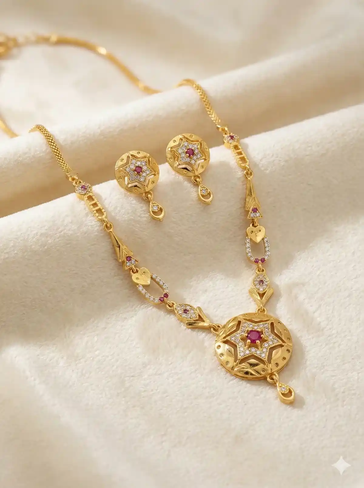 Royal Starburst AD Diamond Gold-Plated Necklace Set.png