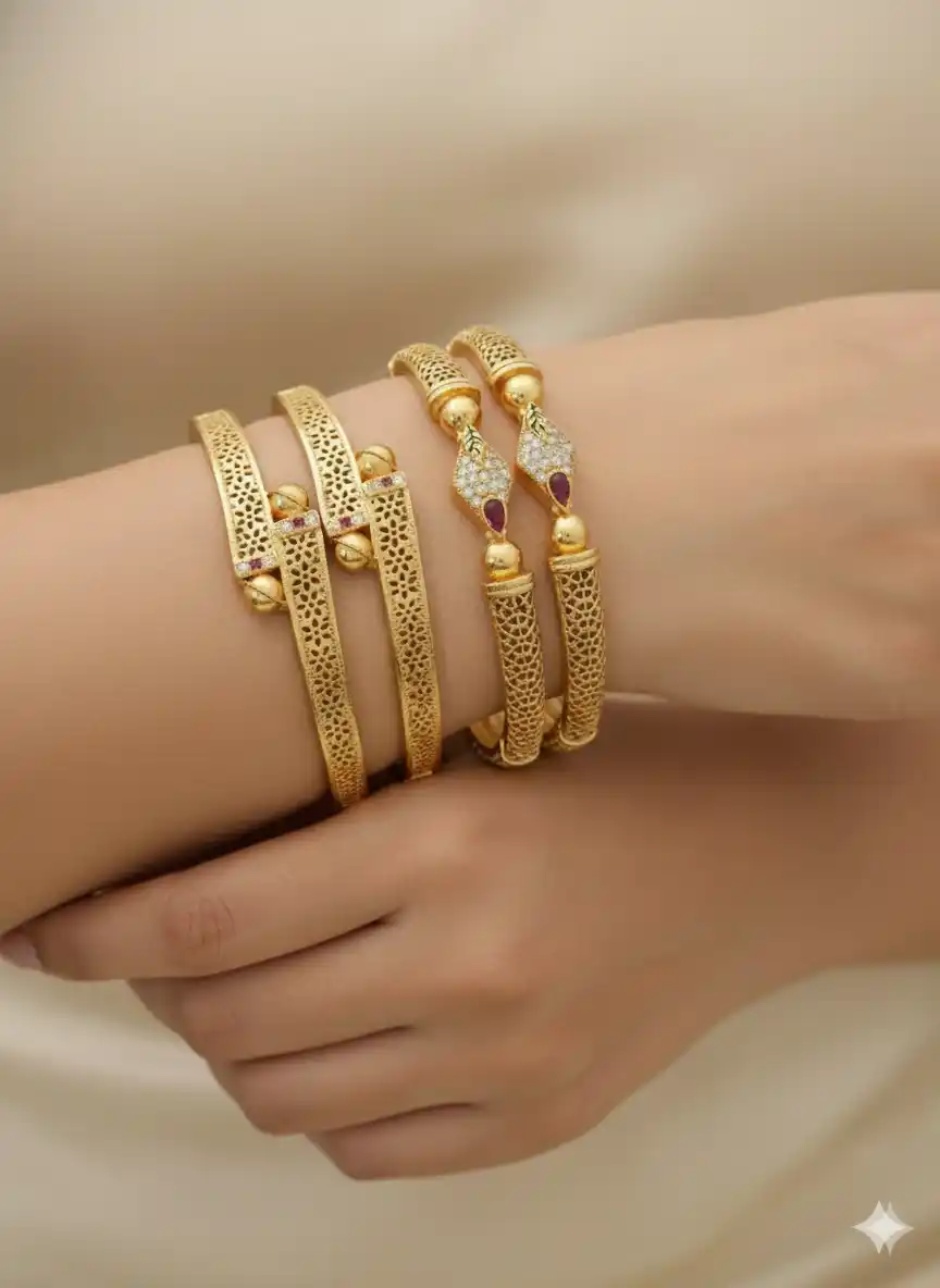 micro gold plated ad diamond studed fancy bangle combo .png