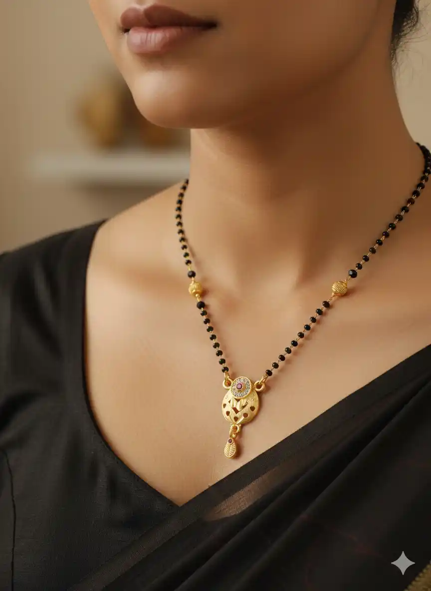 Traditional Heart-Cut Gold Mangalsutra with Ruby & Stone Detailing(18 inches).png