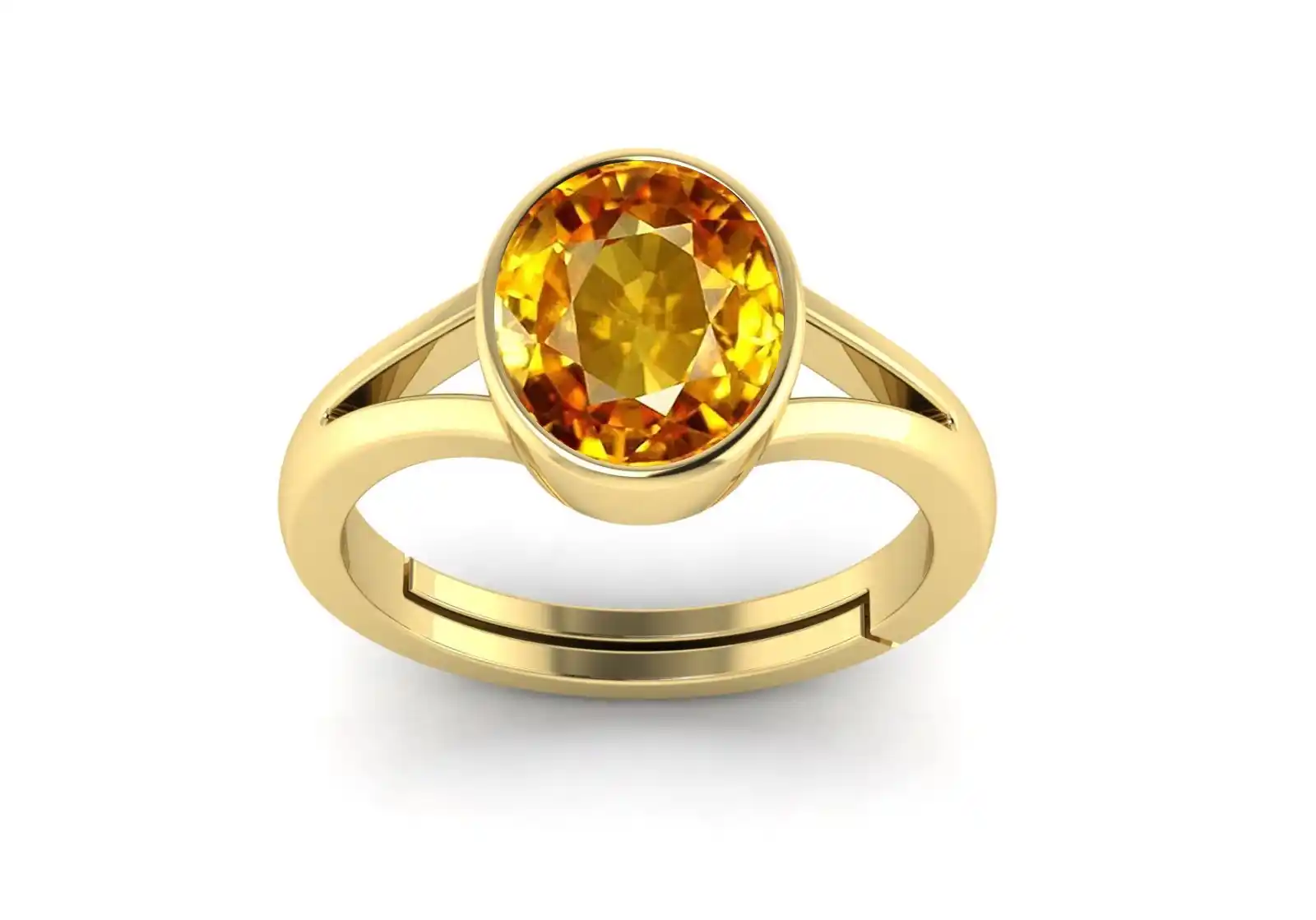 Natural Yellow Sapphire Pukhraj Gemstone Adjustable Ring.png