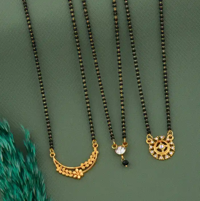 Rose Gold Anti Tarnish And Premium Quality Mystic Leaflet Mangalsutra For Women Combo Pack.png