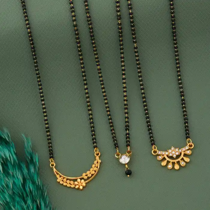 Rose Gold Anti Tarnish And Premium Quality Mystic Leaflet Mangalsutra For Women Combo Pack.png