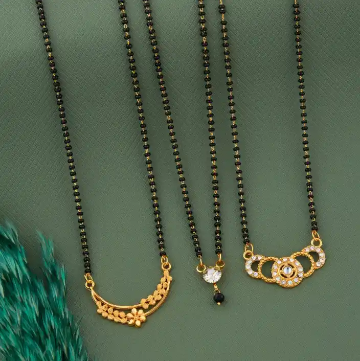 Rose Gold Anti Tarnish And Premium Quality Mystic Leaflet Mangalsutra For Women Combo Pack.png