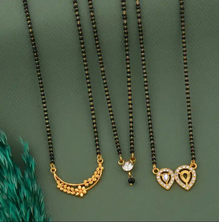 Rose Gold Anti Tarnish And Premium Quality Mystic Leaflet Mangalsutra For Women Combo Pack.png