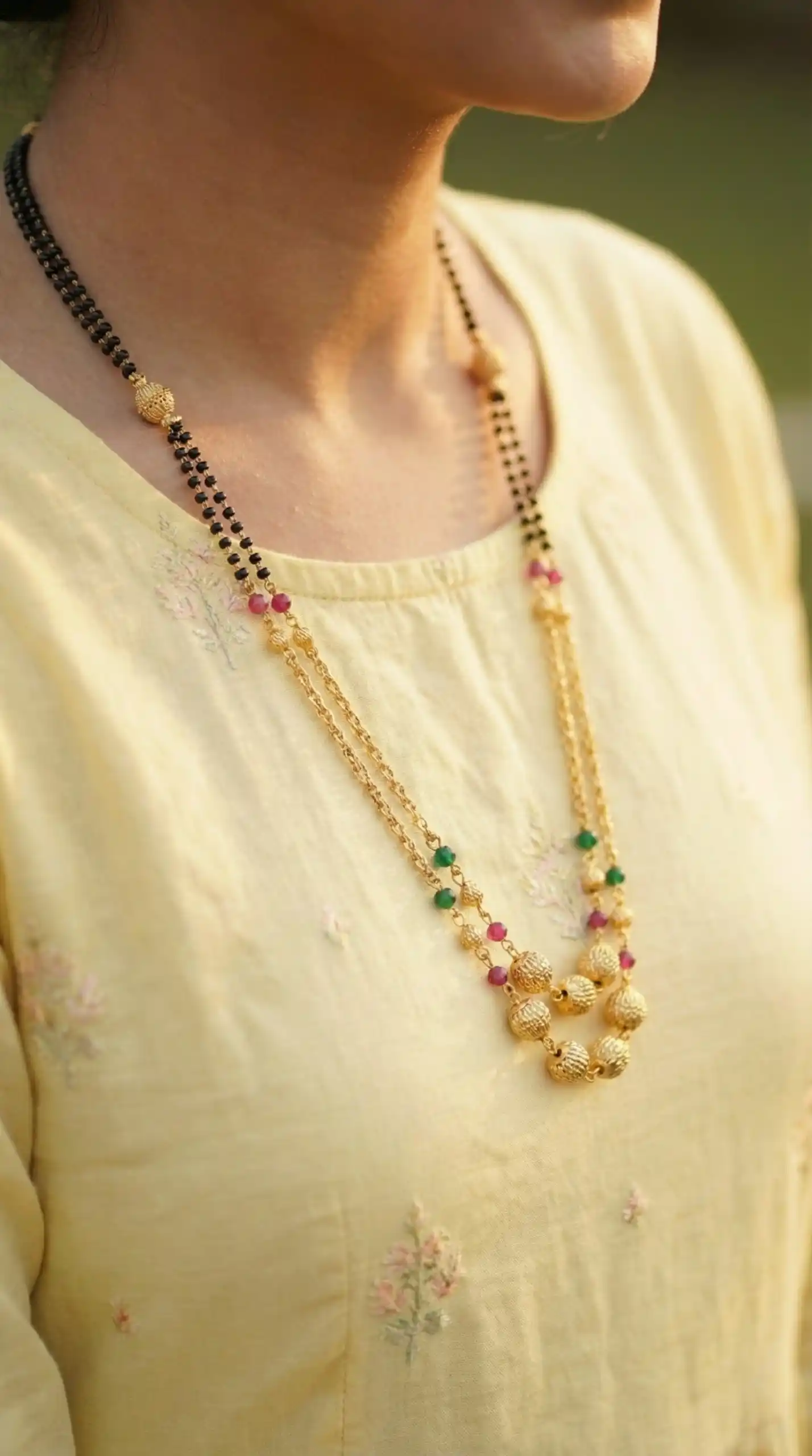 High Gold Plated Daily Wear Fancy Long Ball Mala.png