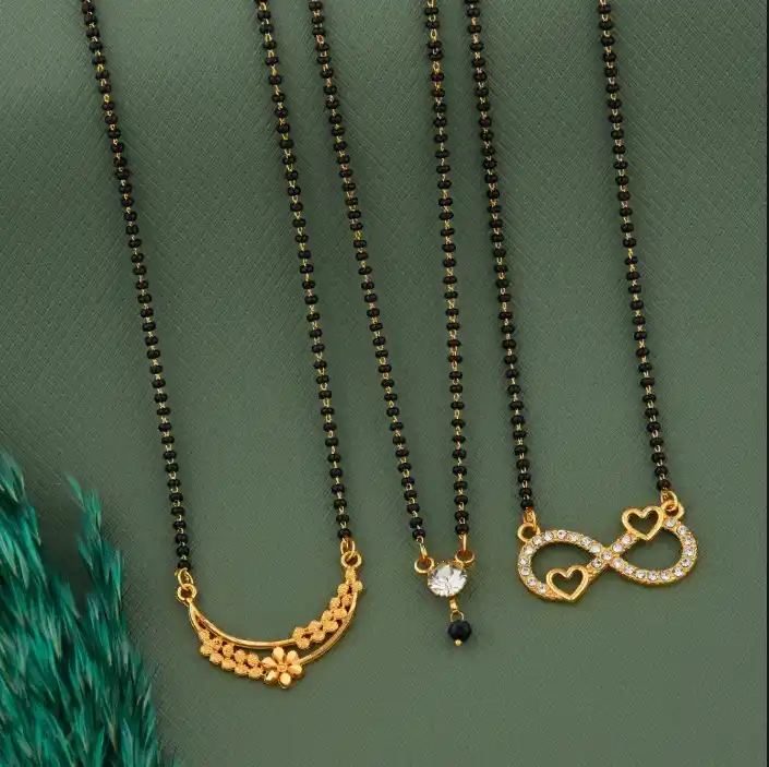 Rose Gold Anti Tarnish And Premium Quality Mystic Leaflet Mangalsutra For Women Combo Pack.png