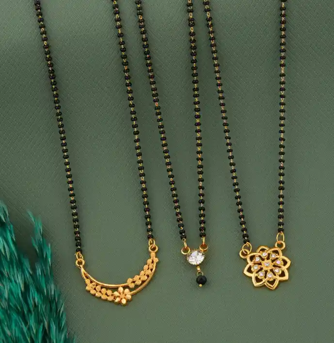 Rose Gold Anti Tarnish And Premium Quality Mystic Leaflet Mangalsutra For Women Combo Pack.png