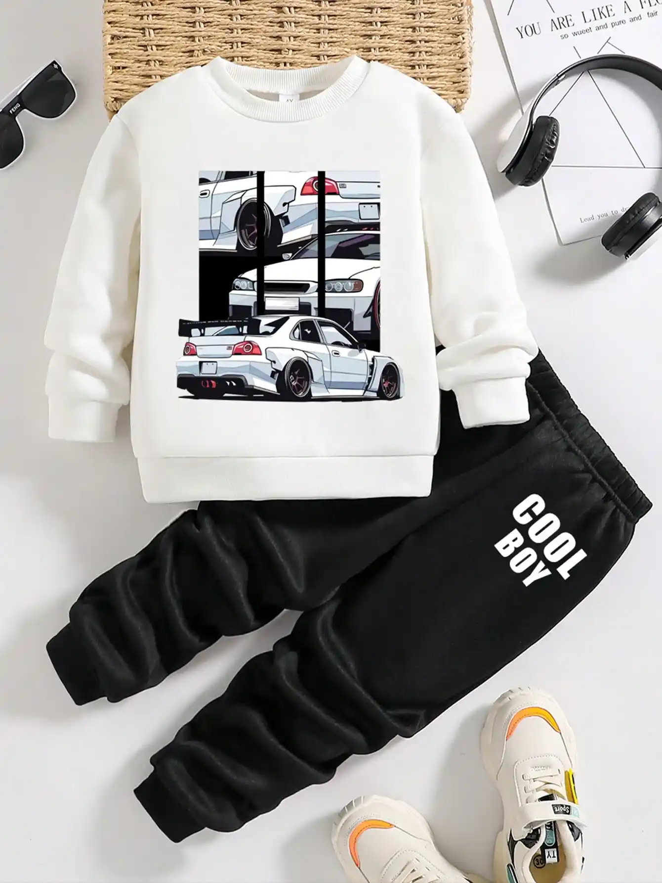 Sport Car Printed Top Bottom Set for Girls and Boy.png