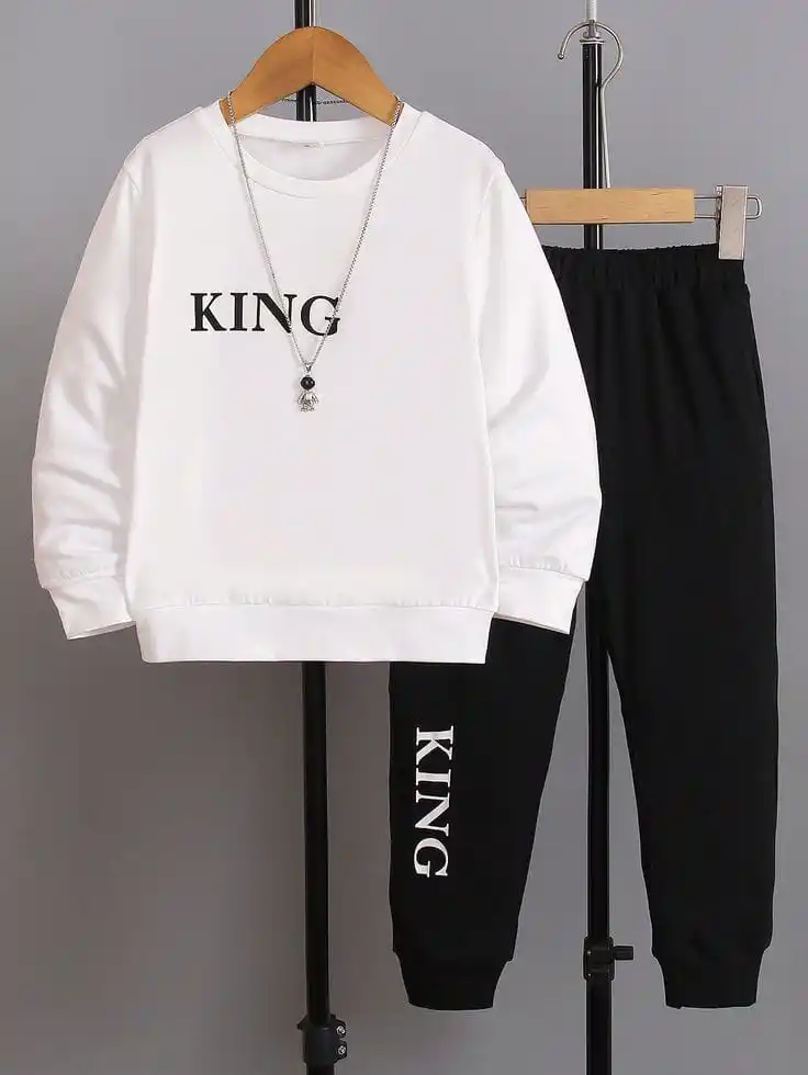 King Printed Top Bottom Set for Girls Boys.png