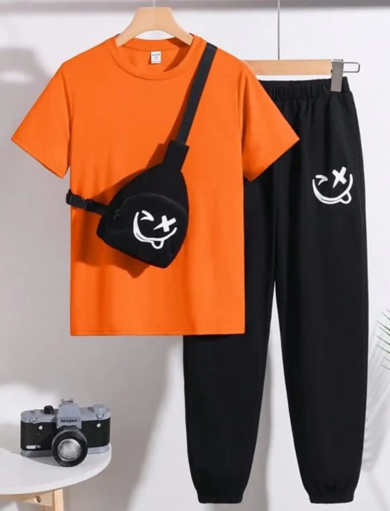 Smily Pocket Printed Top Bottom Set for Girls Boys.png