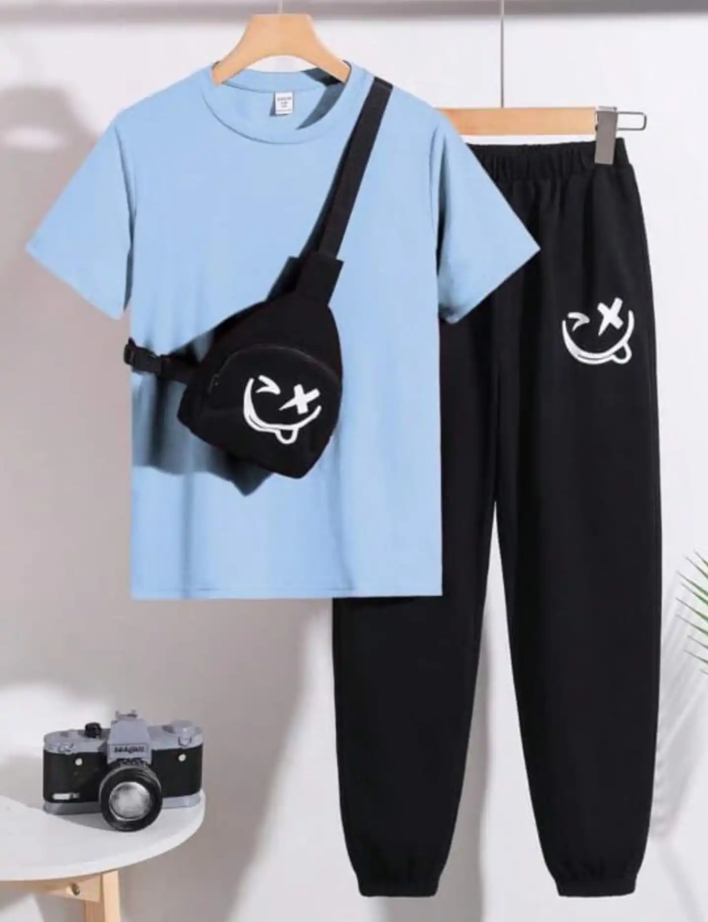 Smily Pocket Printed Top Bottom Set for Girls Boy.png
