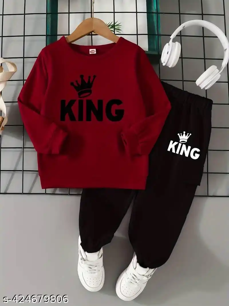 King Printed Top Bottom Set for Girls Boys.png