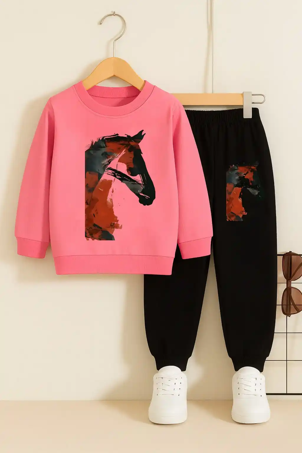 Hourse Painting Printed Top Bottom set for Boys and Girls.png