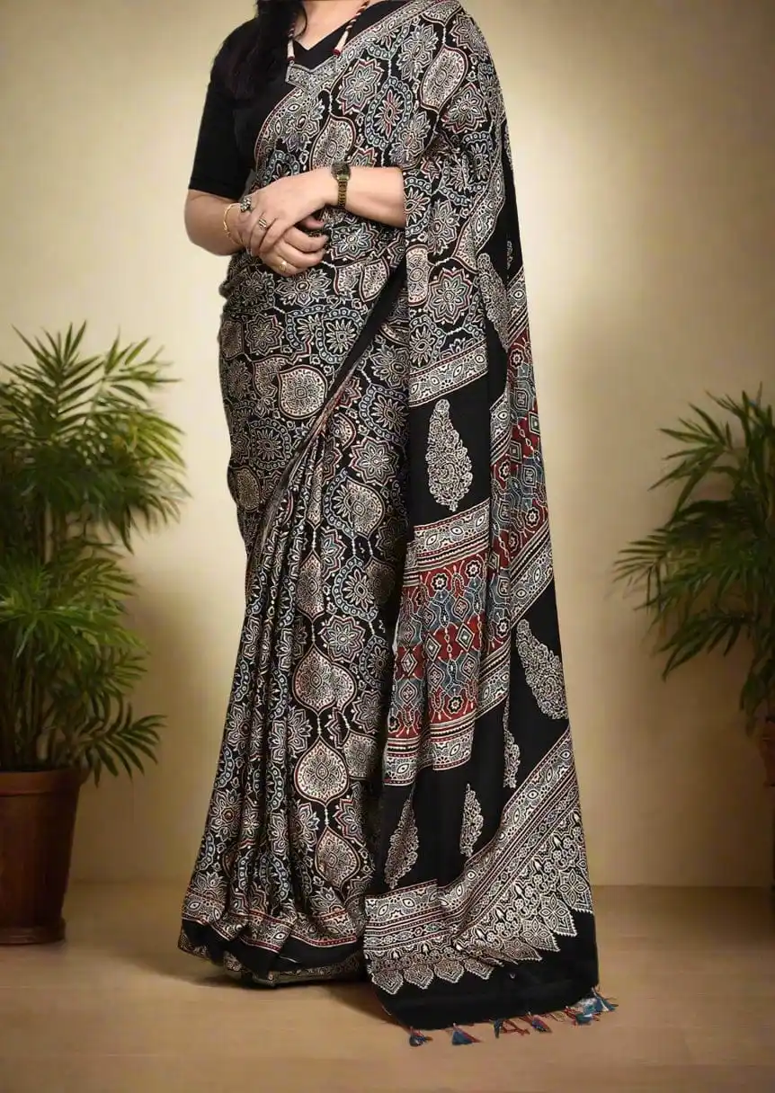 Ajrakh Modal Silk Saree.png