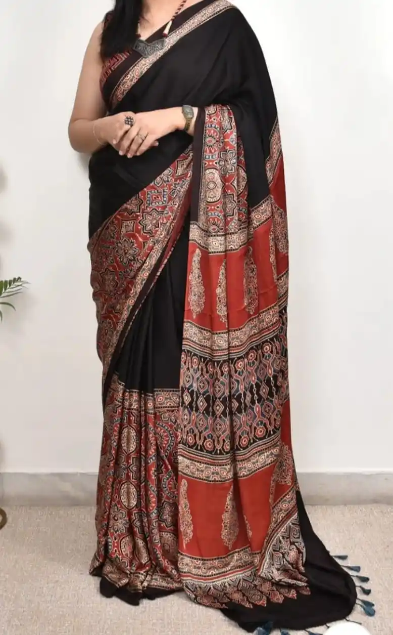Premium Ajrakh soft modal silk saree.png