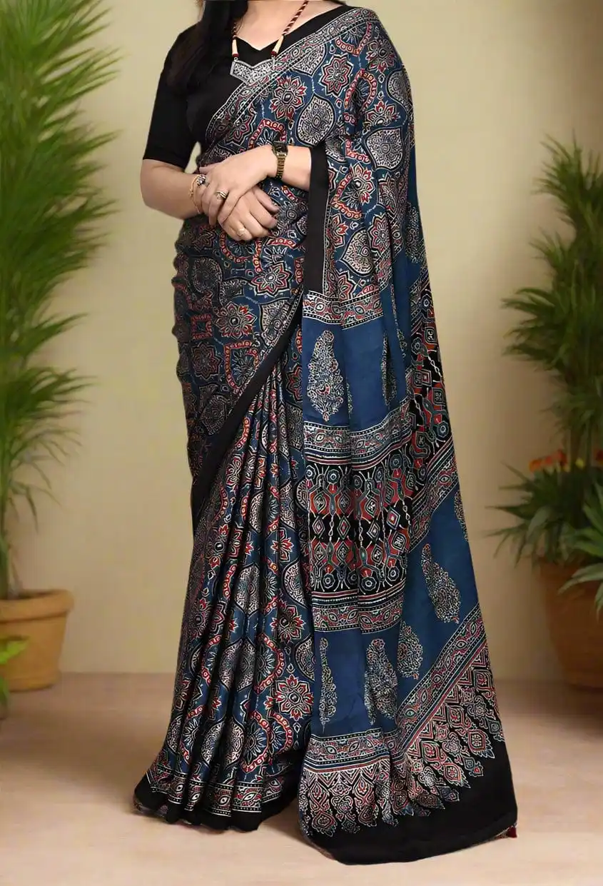 Ajrakh Modal Silk Saree.png