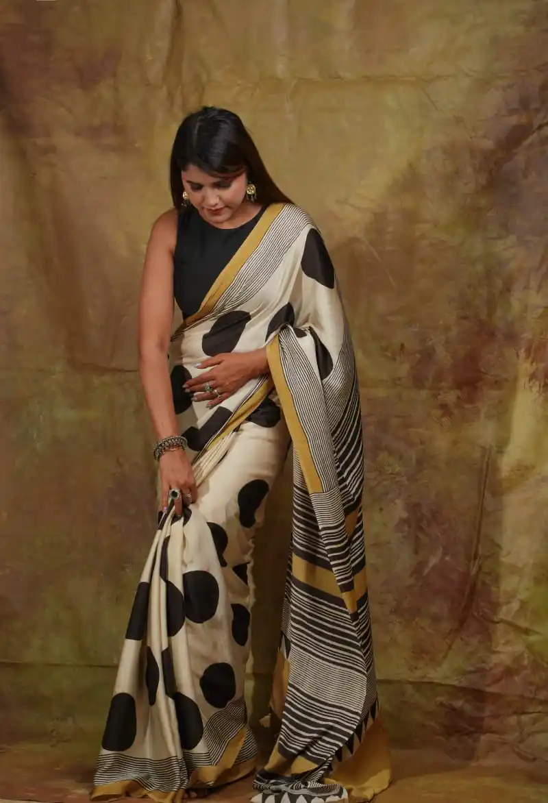 Wheat Color Ajrakh Saree.png