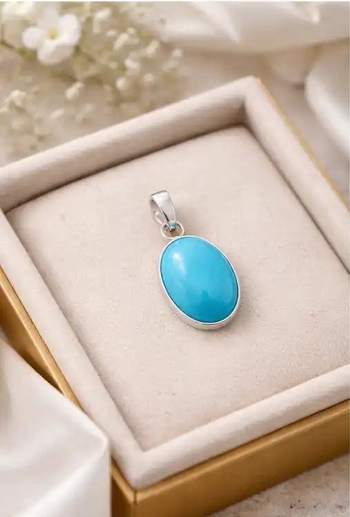 Firoza Stone | Original Turquoise Gemstone Pendant | Certified Healing Crystal Astrological Birthstone for Success, Positivity &.png