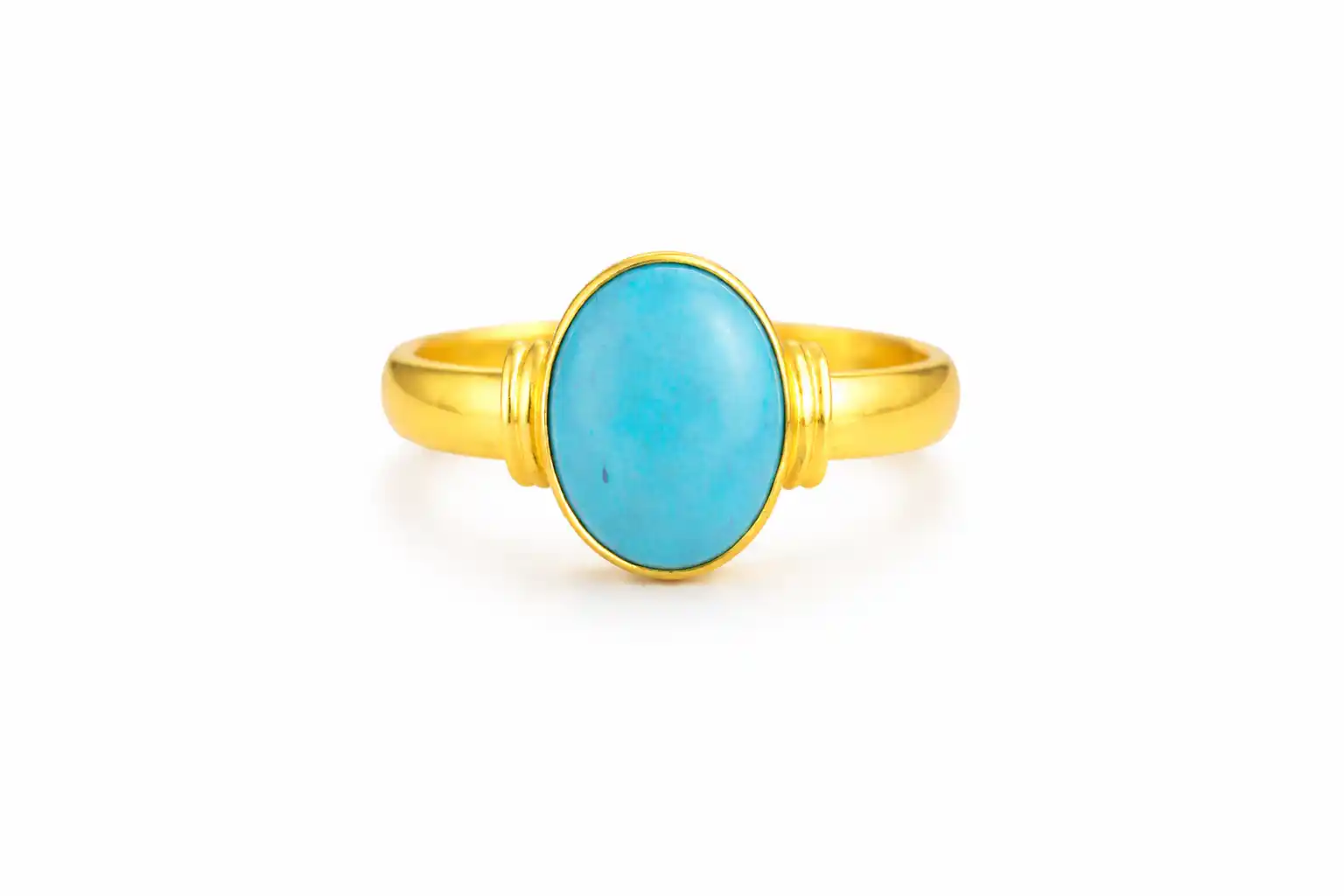 Firoza Stone Gold Adjustable Ring for Men and Women .png