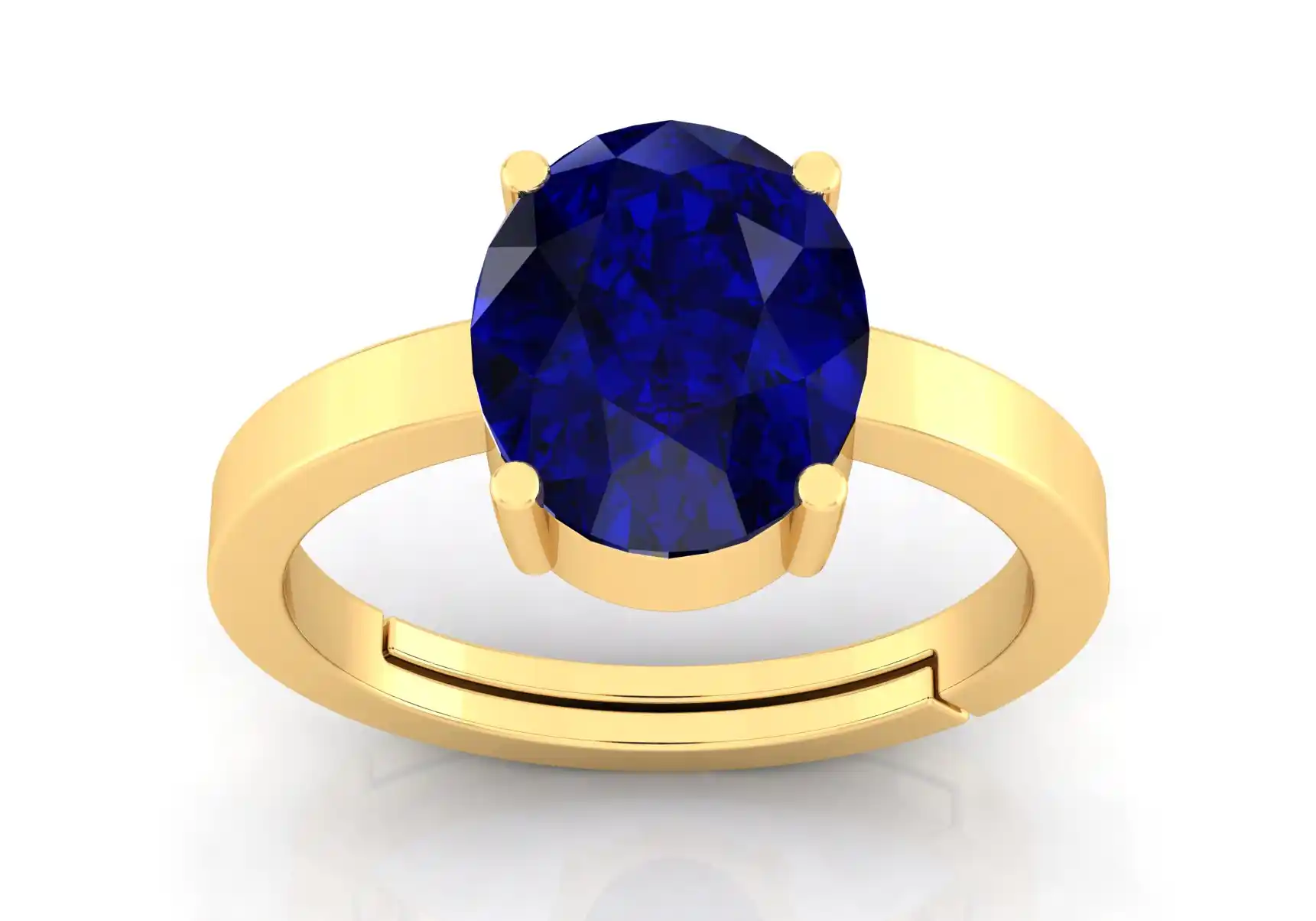 Natural Blue Sapphire Stone Ring Neelam Ring Alloy Sapphire gold Plated Ring.png
