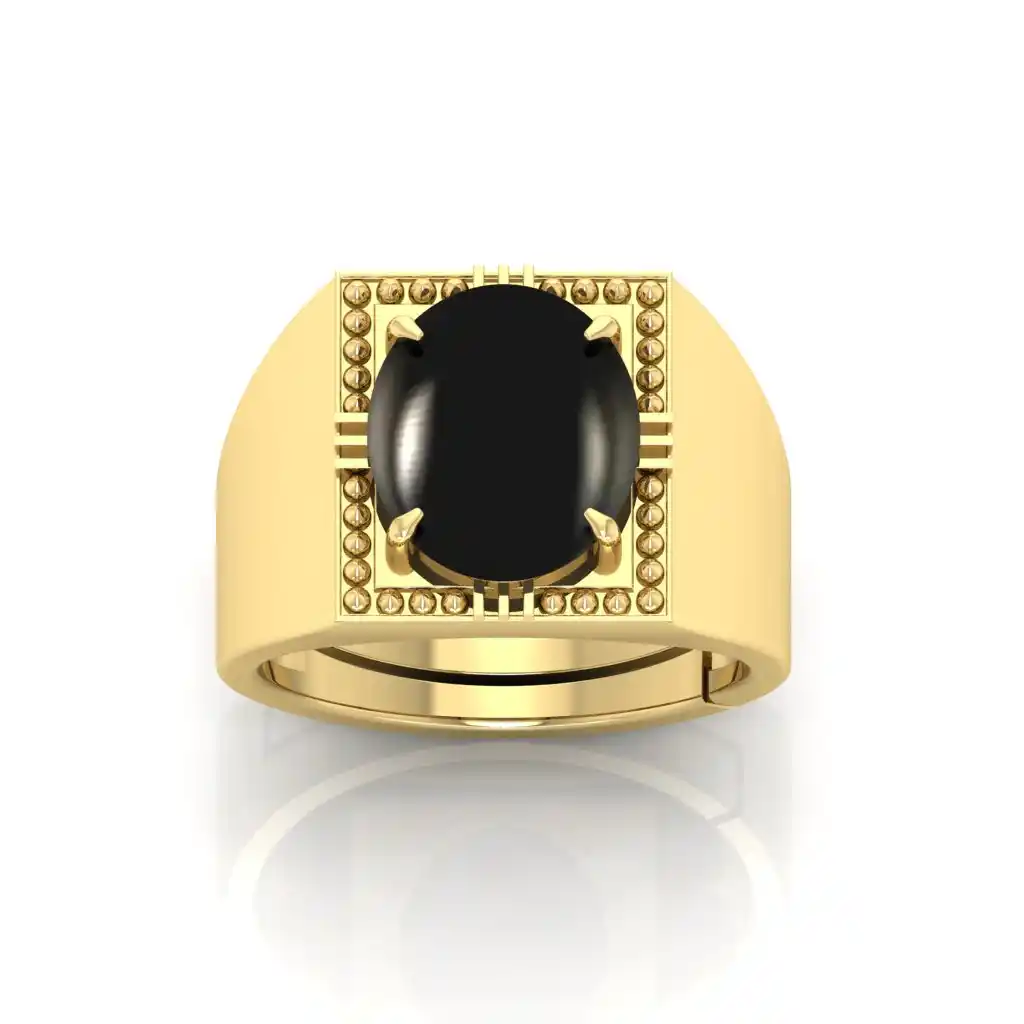 Classic Black Hakik Stone Unisex Ring.png