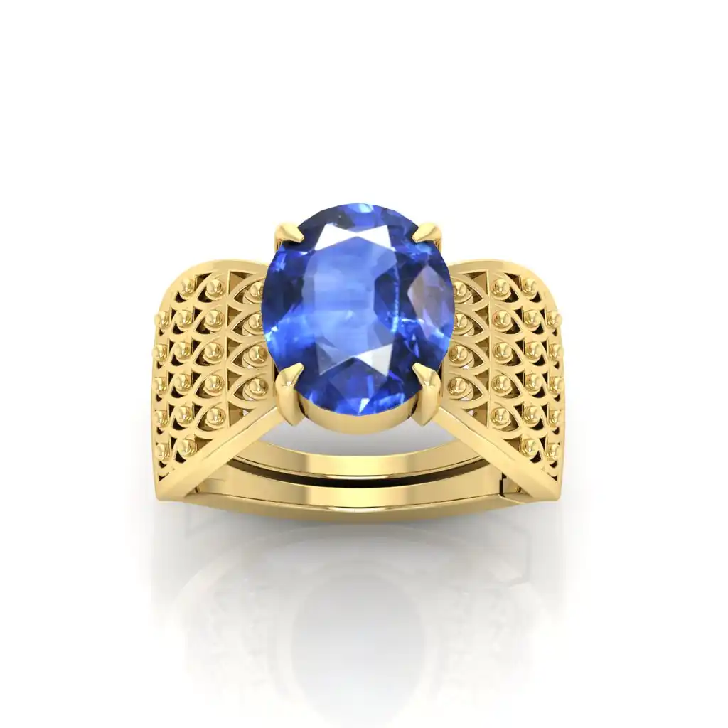 Natural Blue Sapphire Stone Ring Neelam Ring Alloy Sapphire gold Plated Ring.png