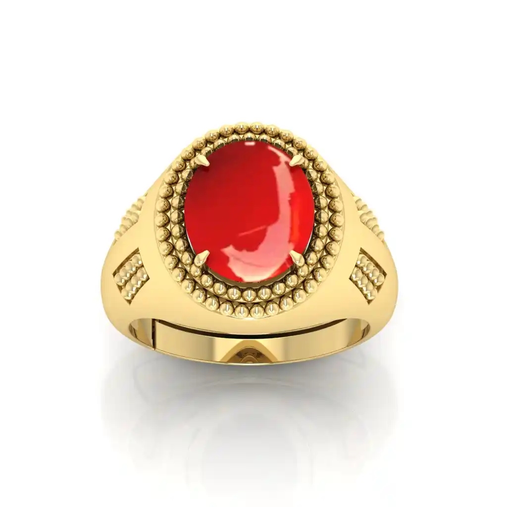 Bold Moonga (Red Coral) Statement Ring for Men & Women | Premium Unisex Gemstone Jewelry.png