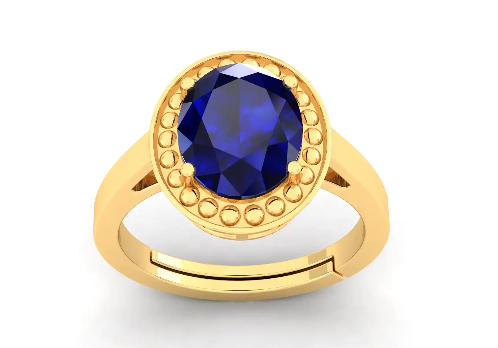 Natural Blue Sapphire Stone Ring Neelam Ring Alloy Sapphire gold Plated Ring.png