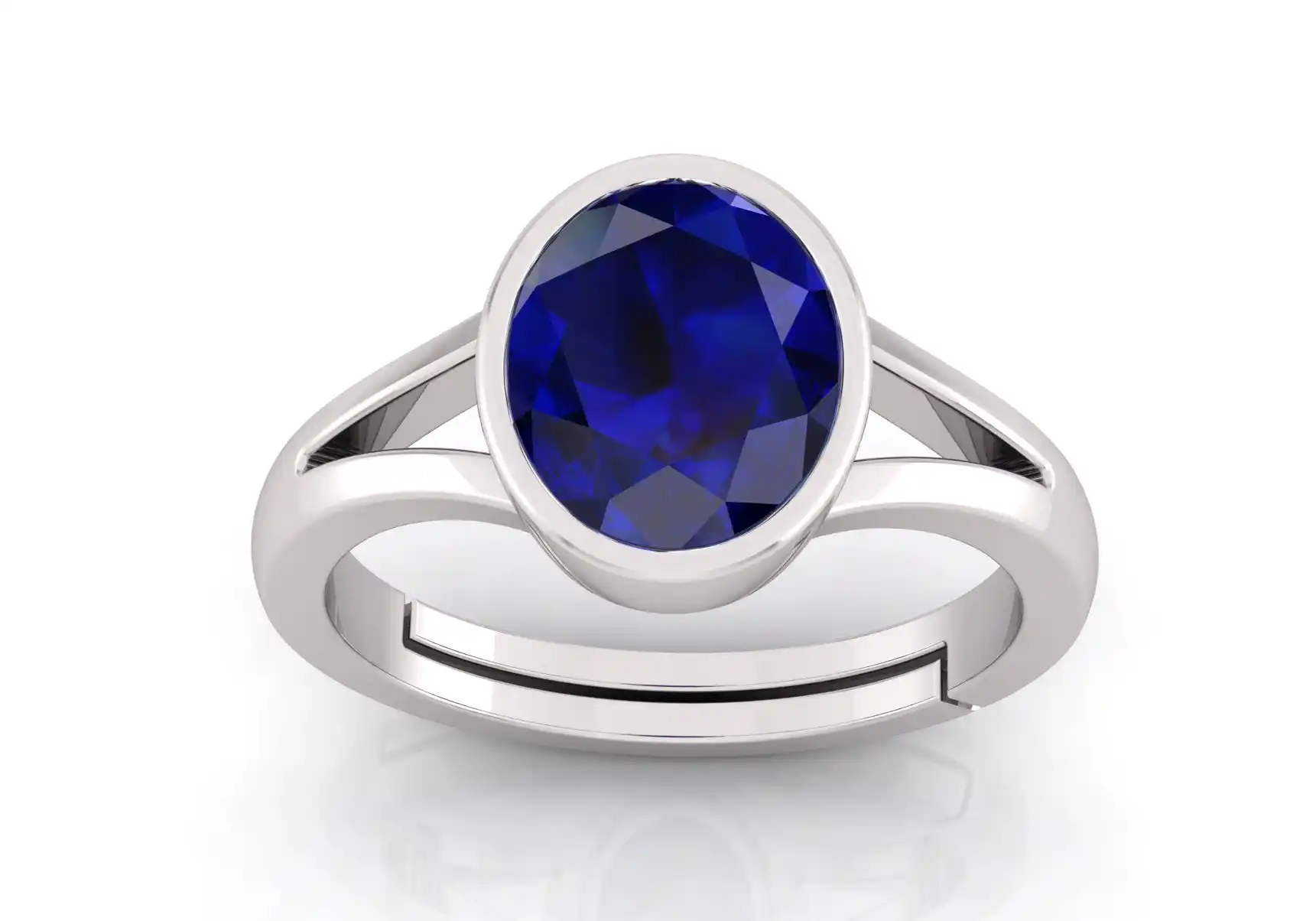 Natural Blue Sapphire Stone Ring Neelam Ring Alloy Sapphire gold Plated Ring.png