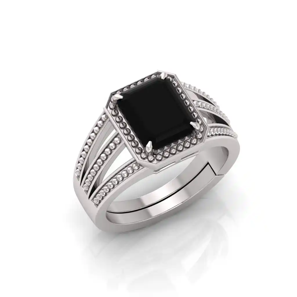 Classic Black Hakik Stone Unisex Ring.png