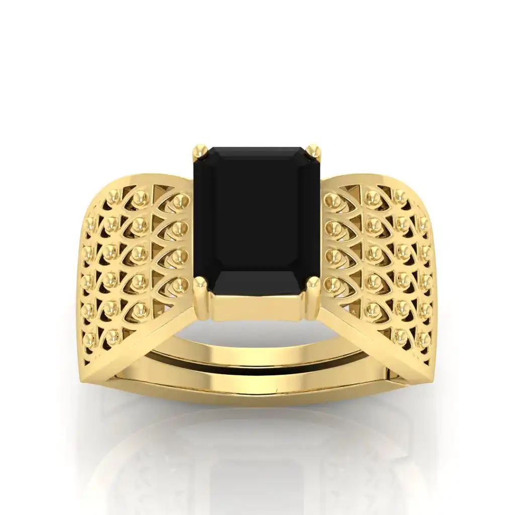 Classic Black Hakik Stone Unisex Ring.png