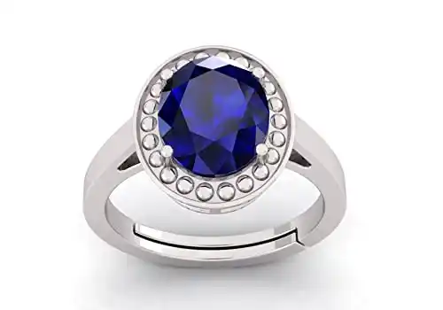 Natural Blue Sapphire Stone Ring Neelam Ring Alloy Sapphire gold Plated Ring.png