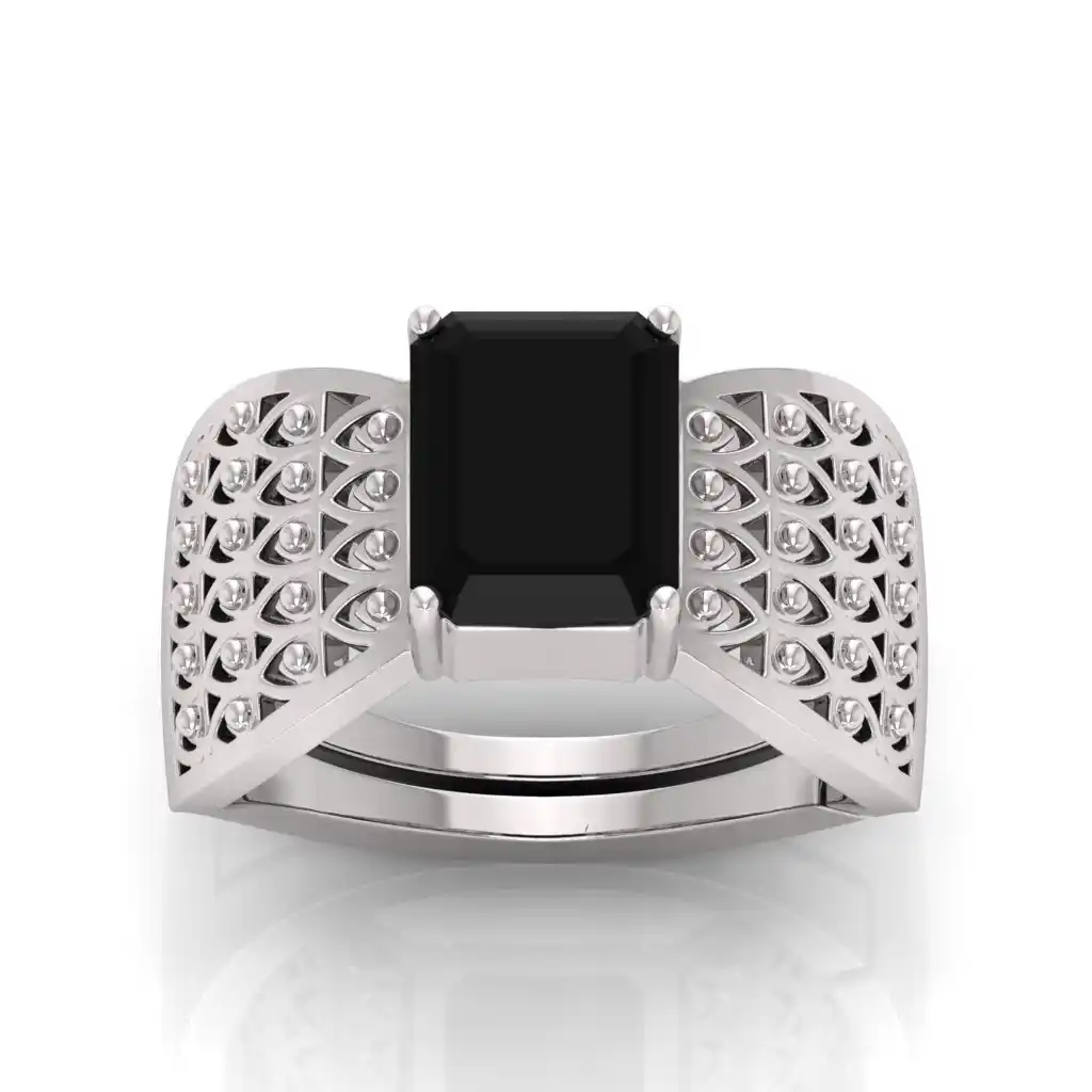 Classic Black Hakik Stone Unisex Ring.png