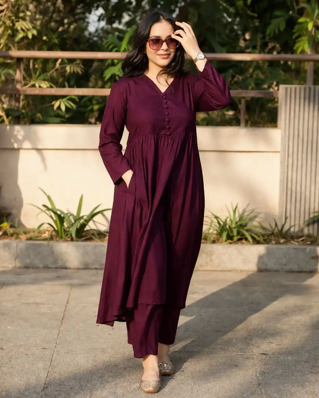 Women’s Rayon Kurti with Palazzo Set | Stylish Solid Casual & Festive Wear.png