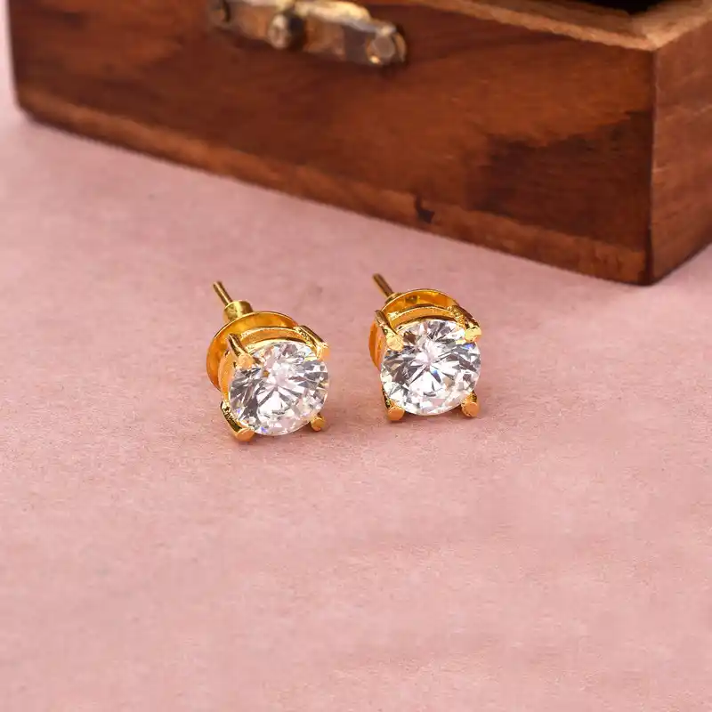 Zircon Essence Gold Plated Studs.png