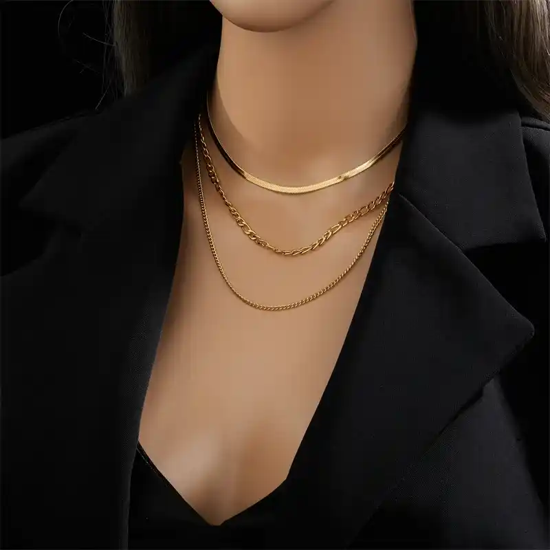 Anti-Tarnish Golden Flow Multilayer Chain Necklace.png