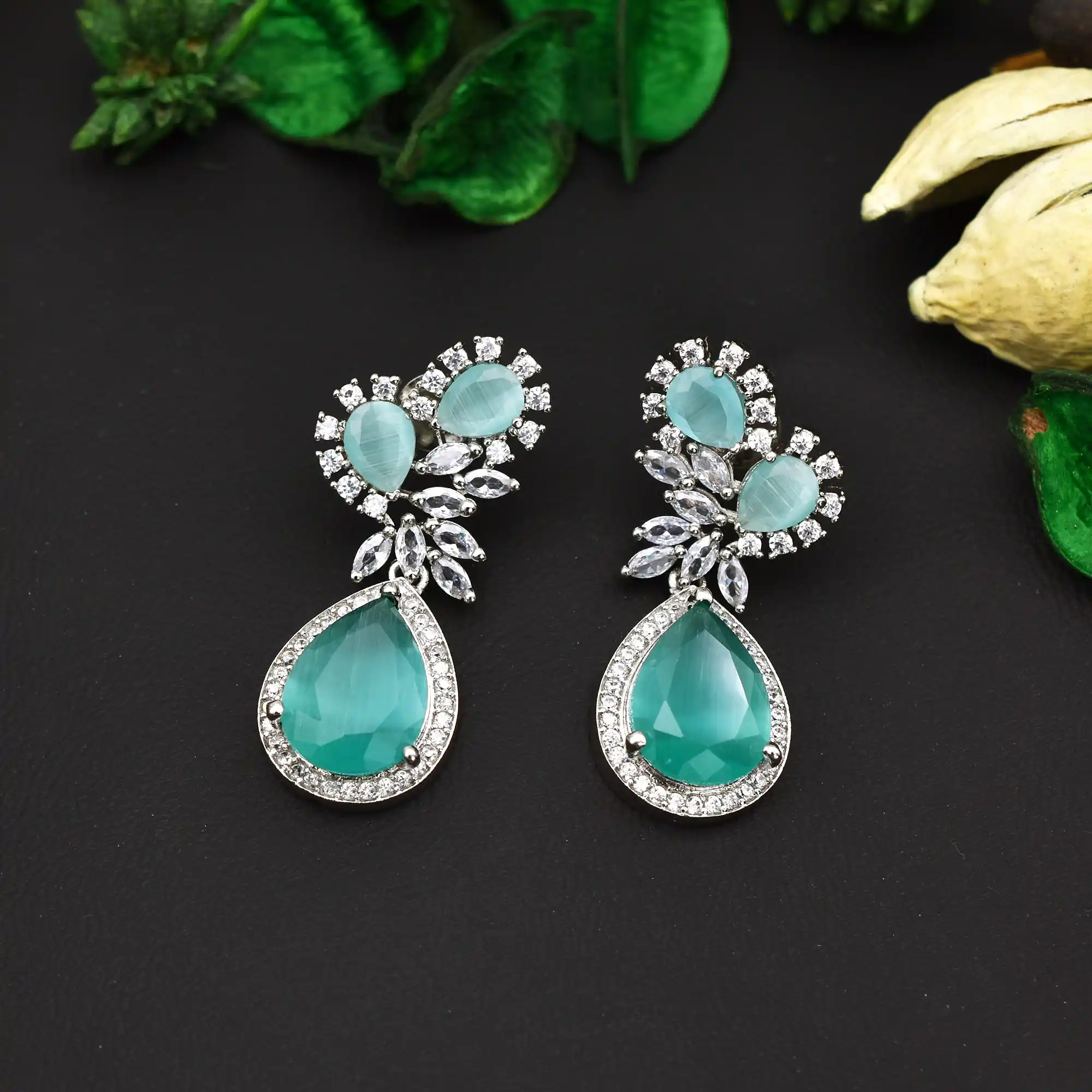 Minty Elegance Silver Plated Earrings.png