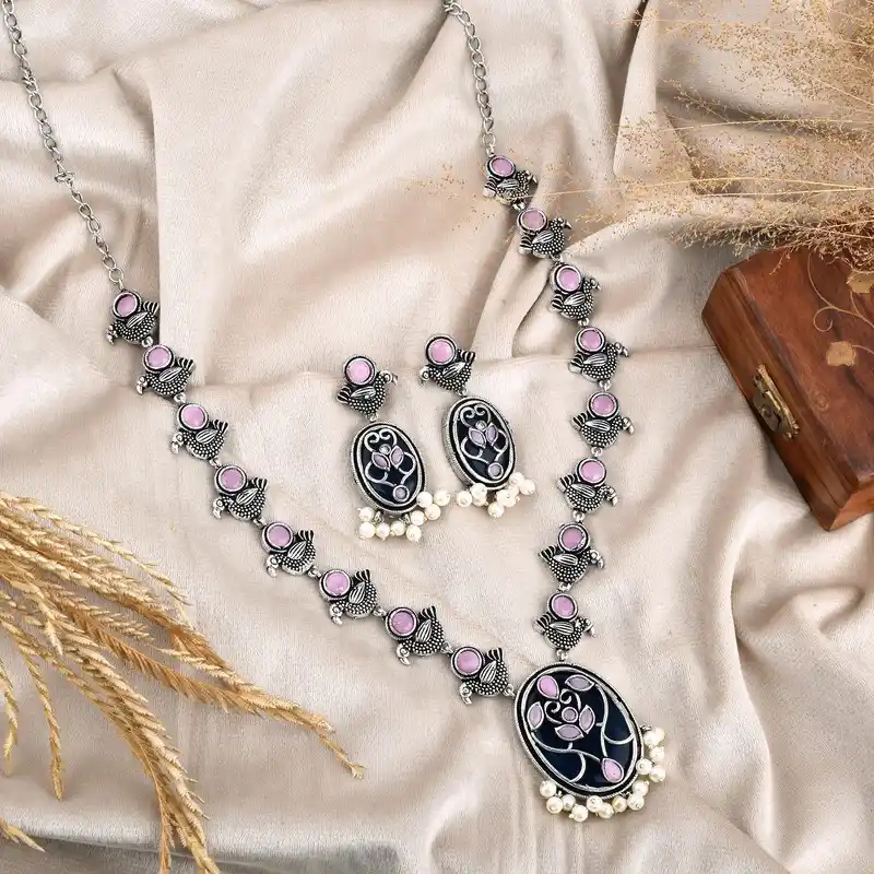 Shanaya Heritage Charm Oxidized Necklace Set.png