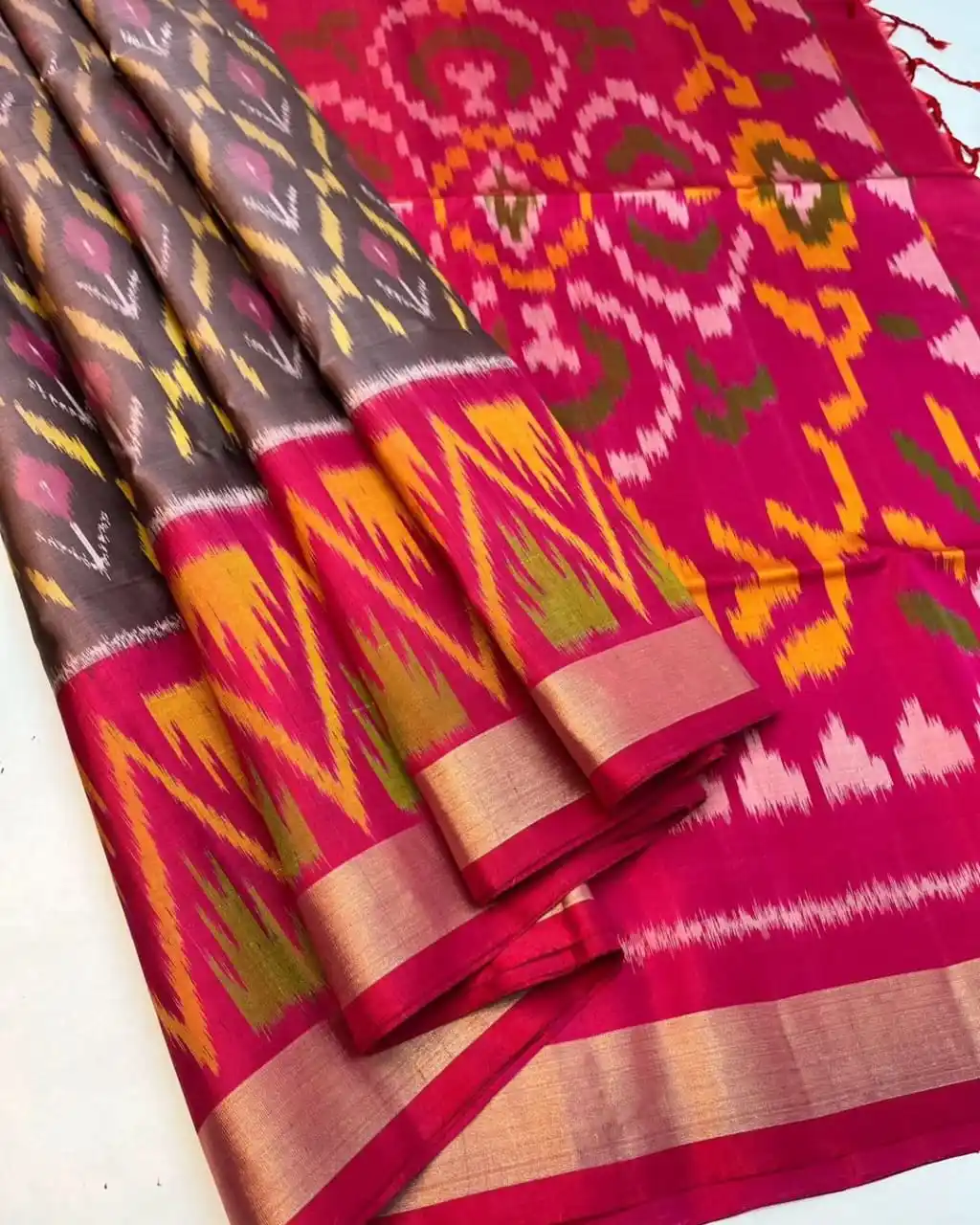 Pochampalli designer printed and dolla silk fabric sarees.png