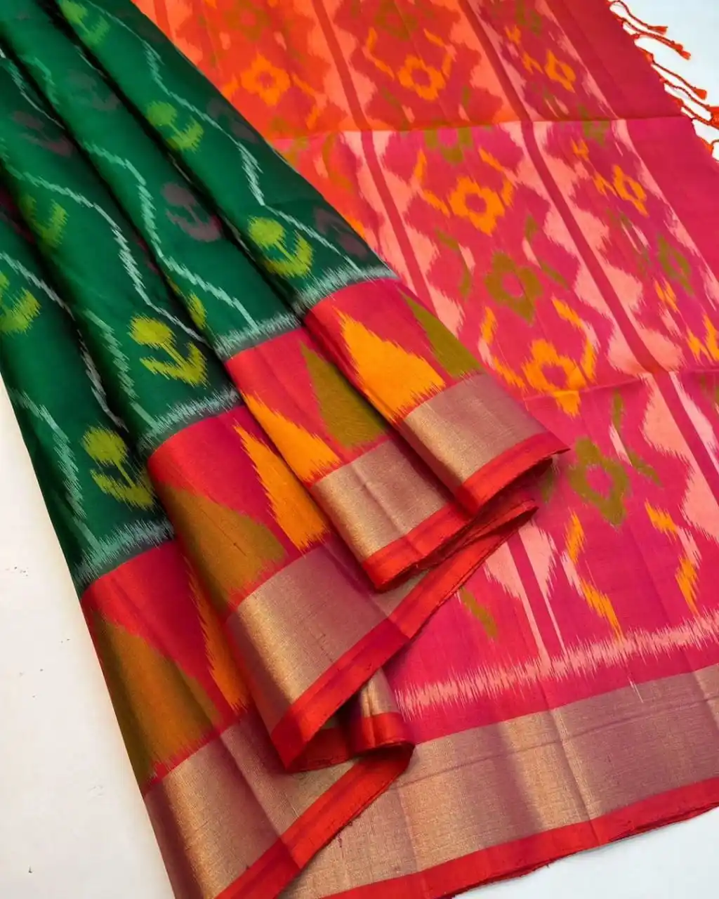 Pochampalli designer printed and dolla silk fabric sarees.png
